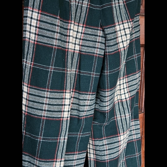 Vintage Pendleton, Size 8, Wool, Plaid, Green White And Red Pants, Wide Leg - Picture 6 of 14